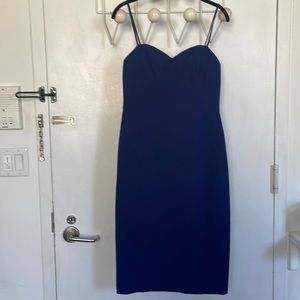 Navy Sweetheart bustier knee length dress